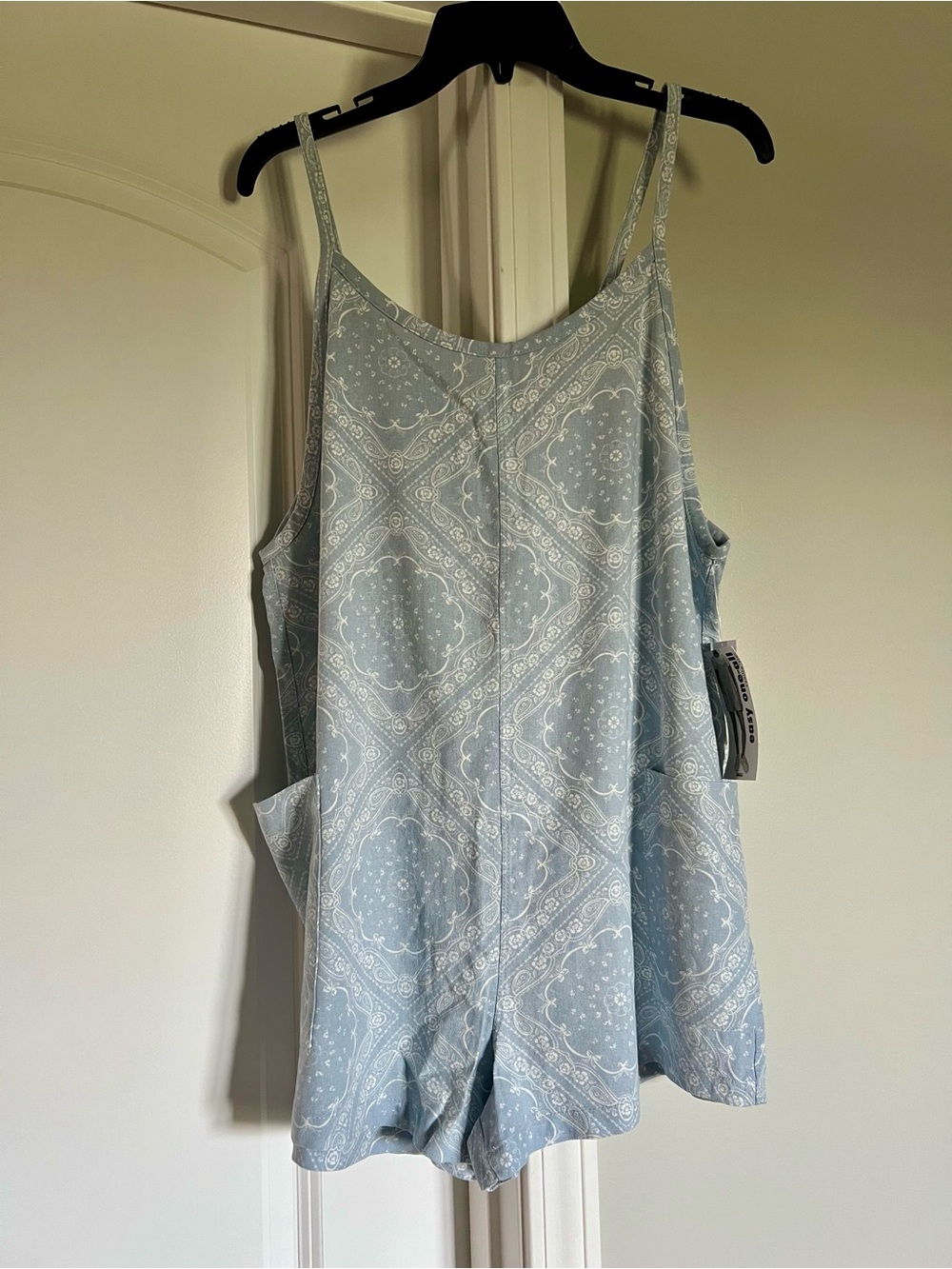 Vanilla Star Light Blue Paisley Romper Pajama